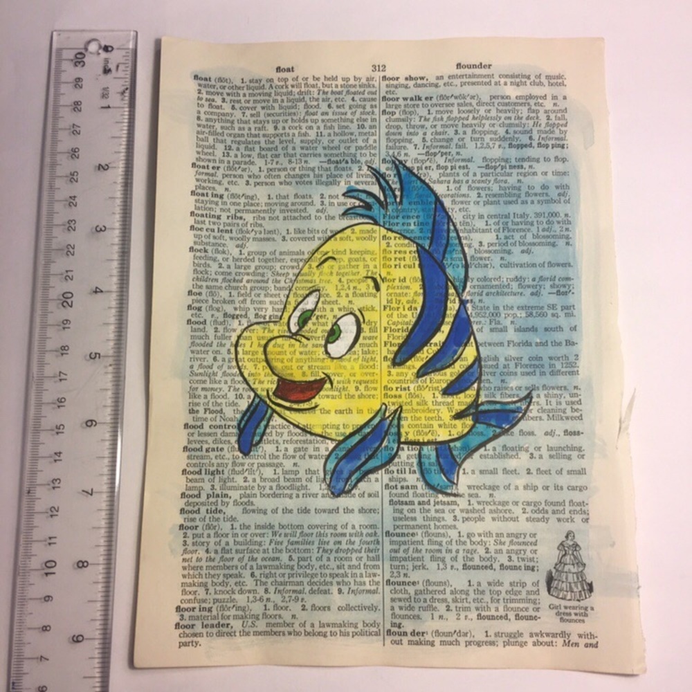FLOUNDER FROM LITTLE MERMAID PAINTING